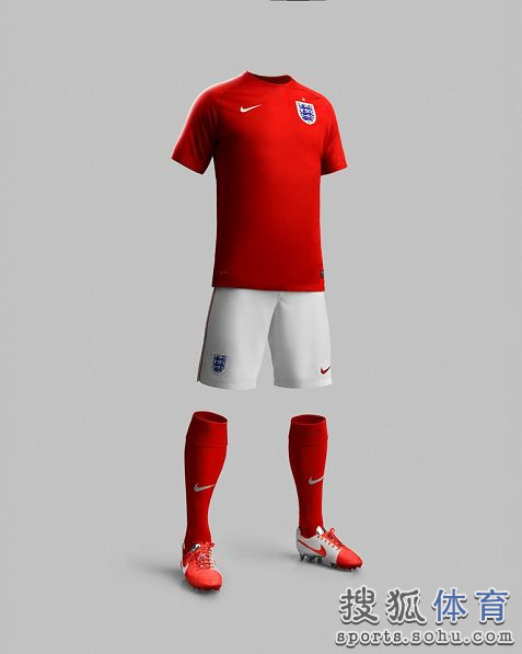 高清:英格兰国家队2014款球衣 红白色彰显经典