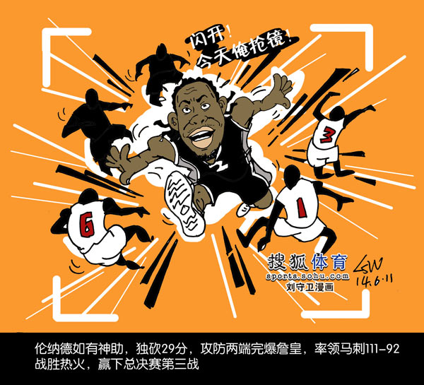 nba漫画:总决赛第三场伦纳德抢镜 攻防爆詹皇