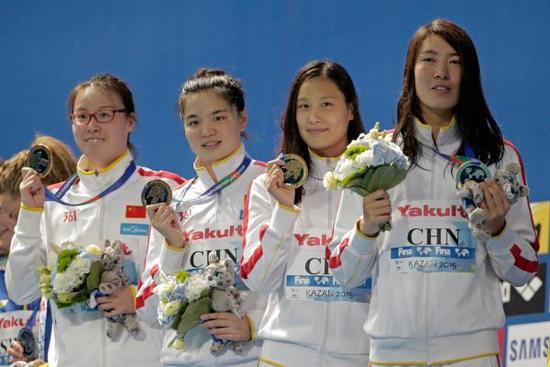 女子4x100混合接力中国第4傅园慧我没游好