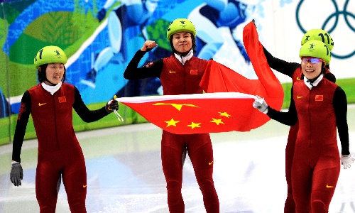 冬奥-3000米接力韩国队犯规 中国破世界纪录夺